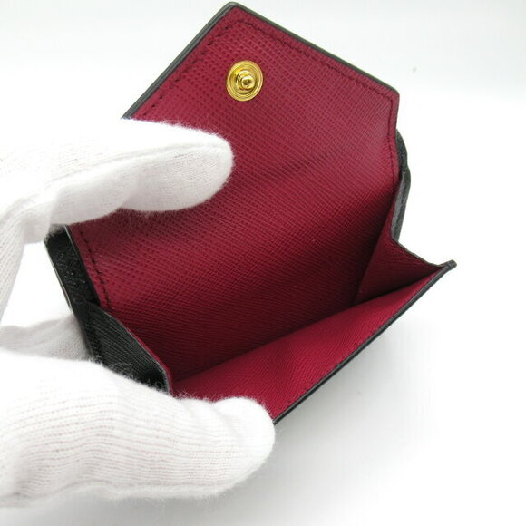 Prada Saffiano Leather Tri fold Wallet Black - Picture 5 of 10